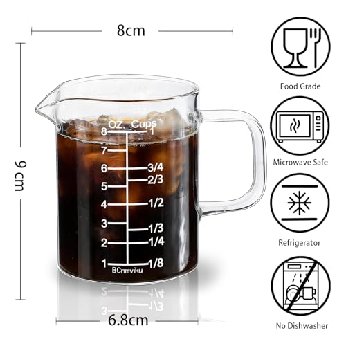 8oz High Borosilicate Glass Measuring Cup with Spout & Handle