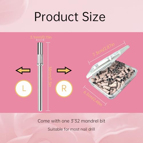 CORFULRA 240 Grit Small Sanding Bands for Nail Drill - 100 Pcs