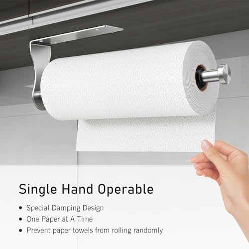 SetSail Adjustable Damping Paper Towel Holder - Wall Mount, Silver
