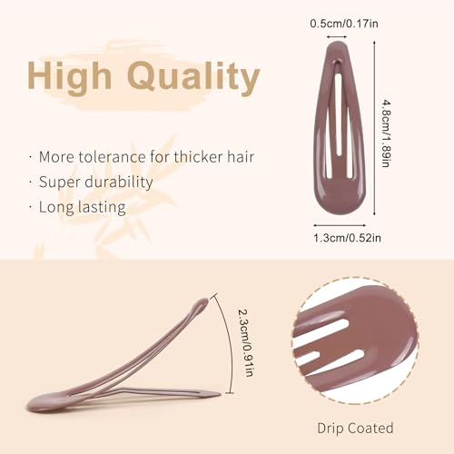 TEBIEKOY 36PCS Hair Barrettes Non-Slip Snap Clips - Glossy Color