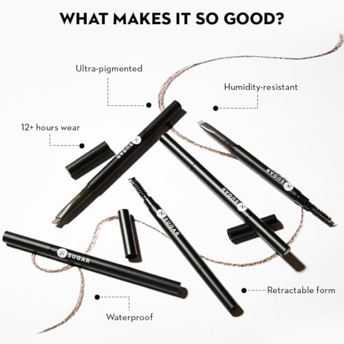 SUGAR Cosmetics Arch Arrival Brow Definer - Woody Scooby (Deep Brown) | Waterproof & Long-Lasting 12hr Wear
