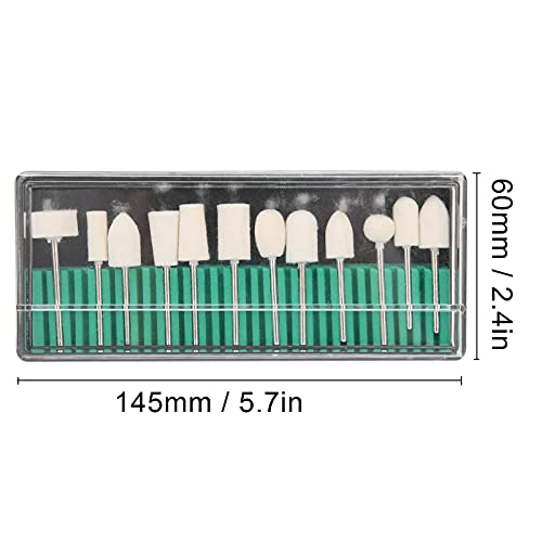 12PCS Wool Felt Nail Drill Bits Set for Polishing & Buffing - Manicure Accessories