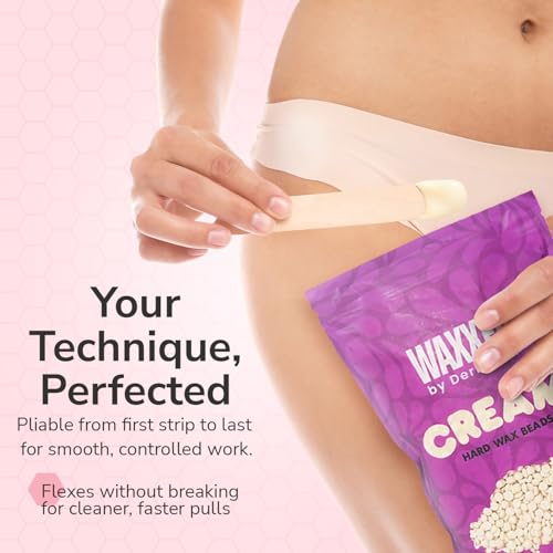 WAXXED Cream Hard Wax Beads 2.2LB ? Professional Hard Wax Beads for Hair Removal ? Titanium Dioxide Infused Hard Wax Beads for Sensitive Skin ? Smooth Application & Clean Removal ? Salon & Home Use