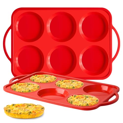 Jumbo Silicone Egg Bite Mold with Metal Frame - 2 Pack Muffin Top Pans