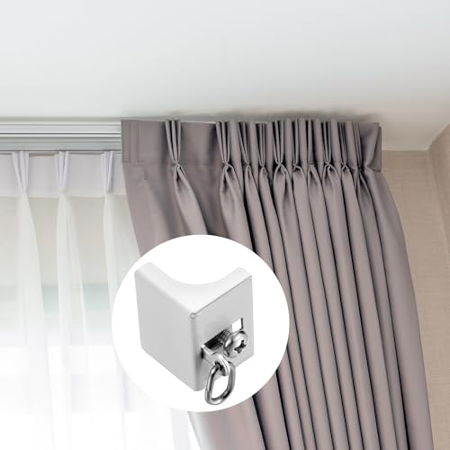 Zonon 4 Pcs White Ceiling Curtain Track End Caps - Quiet Drapery Stops