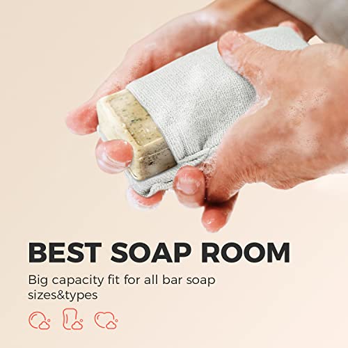 ZOMCHI Exfoliating Soap Bag Set - 2 Pack with Dual Textures