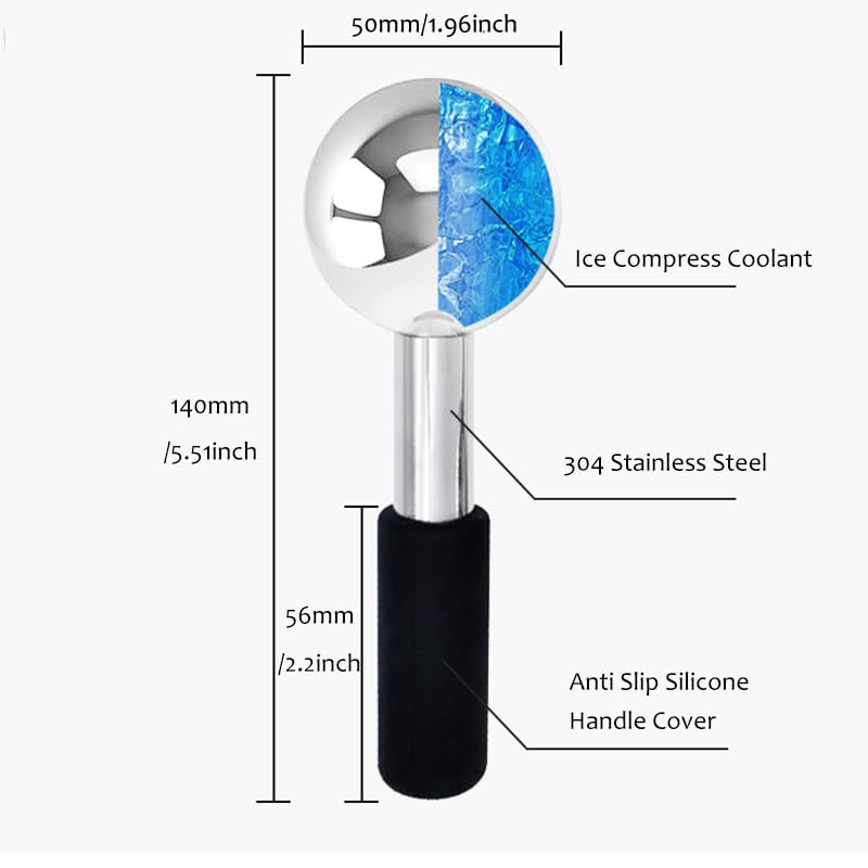 Betyura Ice Globes for Face & Eyes - Black Stainless Steel Cryo Sticks