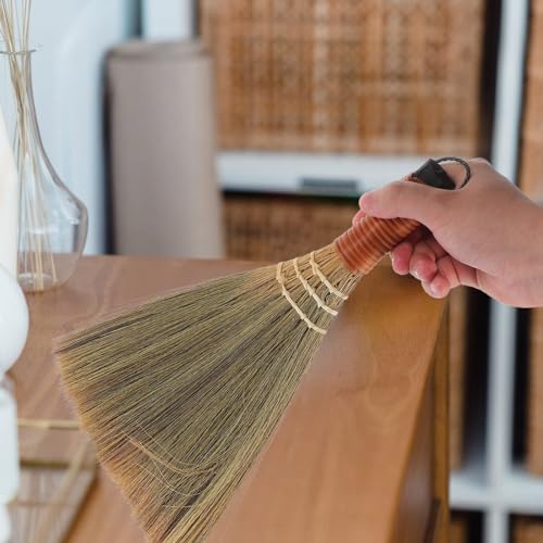 Mini Soft-Haired Broom for Indoor Cleaning - 12.20 Inch Short Handle