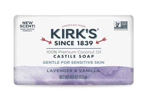 Kirk's Lavender & Vanilla Coconut Oil Castile Bar Soap - 4 oz