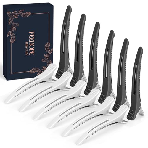 12 Pack Non-Slip Duckbill Hair Sectioning Clips for Styling