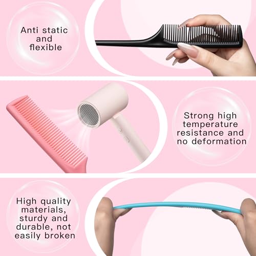 4-Piece Rat Tail Comb Set - Anti-Static Hair Styling Tools