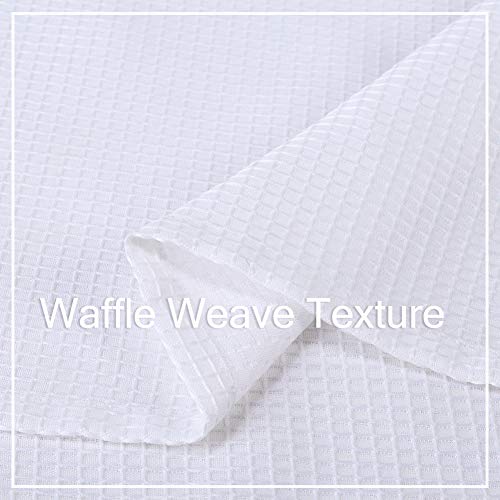 CAROMIO Waffle Woven White Valance Curtain - 60x15 Inch