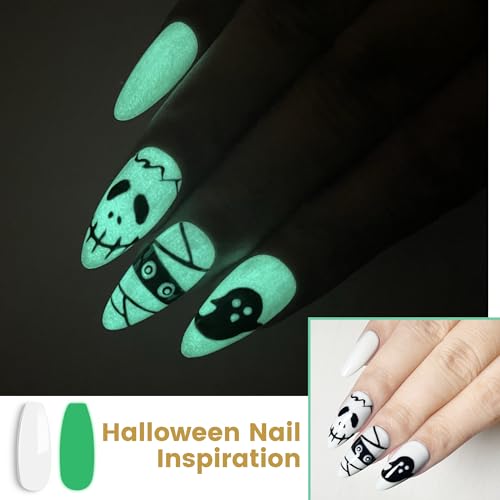 YTD Likomey Glow in the Dark Gel Nail Polish Set - 8 Colors with Base & Top Coat