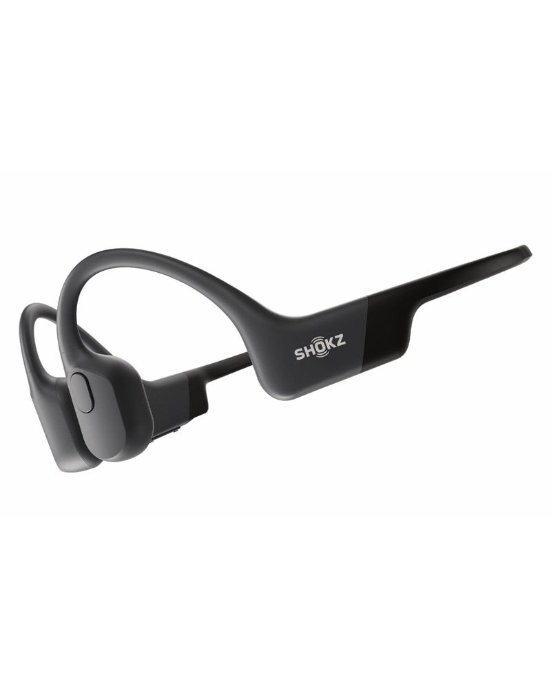 SHOKZ OpenRun Bone Conduction Open-Ear Bluetooth Sport Headphones, Running Workout Bundle with Waterproof Carrying Case & Sweat Headband, IP67 Sweat Resistant, 8H Playtime, Mic, Black