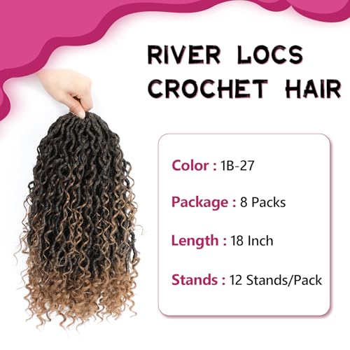 Goddess Locs Crochet Hair 18 Inch - 8 Packs Pre-Looped Faux Locs