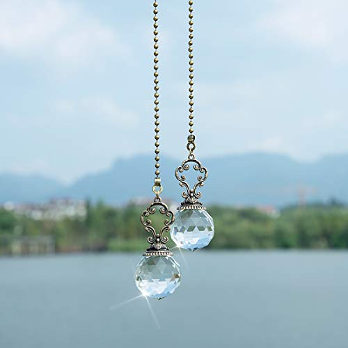 Set of 2 Vintage Crystal Prism Fan Pull Chains for Ceiling Fans