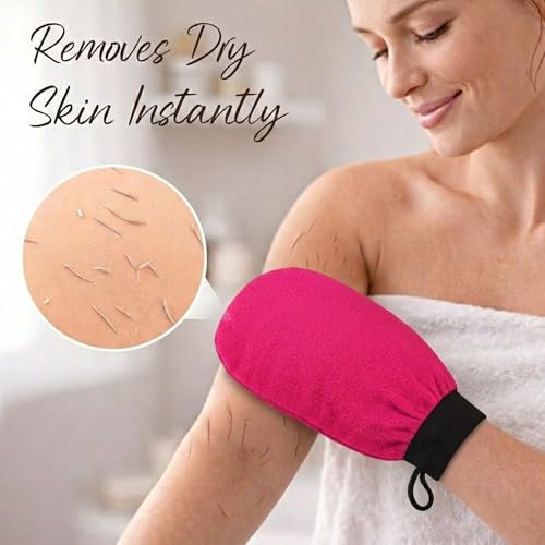 Korean Exfoliating Gloves - 2 Pcs Body Scrub Mitts for Dead Skin