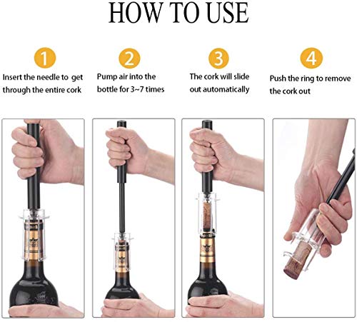 Mincham 6-in-1 Air Pressure Wine Opener Gift Set with Pourer & Stoppers