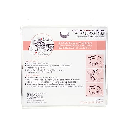 KISS Lash Couture Naked Drama False Eyelashes - Chiffon, 3 Pairs