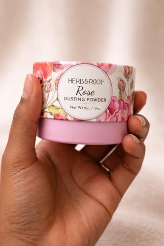 Rose Dusting Powder - Talc-Free Body Powder with Arrowroot & Magnesium, 2 oz Travel Size