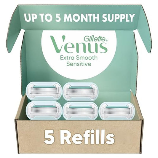 Gillette Venus Extra Smooth Women¡¯s Razor Refills 5 Count, 5-Bladed Razor Cartridges for a Long-Lasting Shave, Razor Blades for Women
