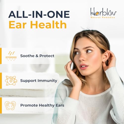 Herblov Organic Ear Oil for Ear Infections & Wax Removal - Safe for Kids & Pets