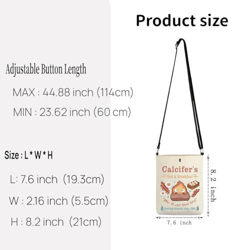 Calcifer Anime Crossbody Makeup Bag - Versatile Travel Cosmetic Organizer