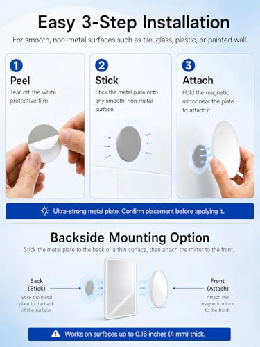 Macaki Magnetic Magnifying Mirror - 10x, 20x, 30x, 40x Options