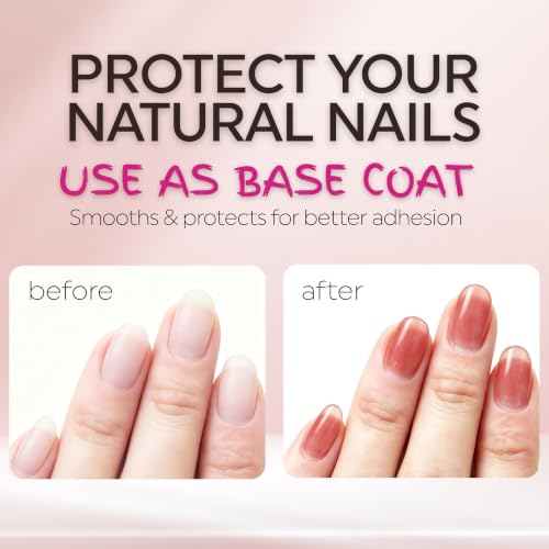 HOMEI 5-in-1 Nail Strengthener & Polish - Classic Red, 12-Free Formula