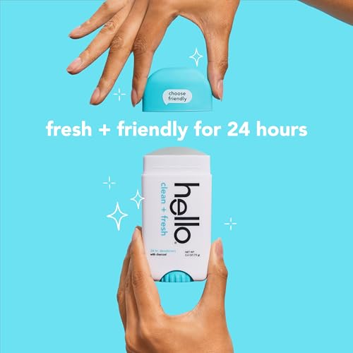 hello Clean + Fresh Aluminum-Free Deodorant - 72-Hour Shea Butter Stick (2 Pack)