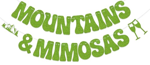 Mountains & Mimosas Banner - Camping Theme Bachelorette Party Decor