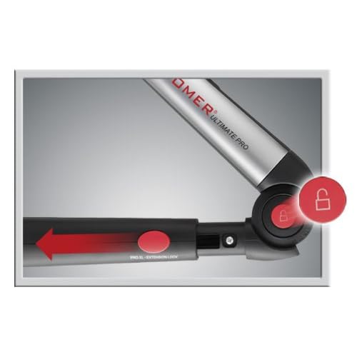 MANGROOMER Ultimate Pro Back Shaver with 2 Shock Absorber Flex Heads, Black and Red, 1 Count