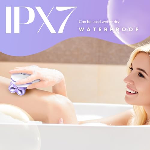 Electric Razors for Women - Upgraded Magnetic Electric Shaver for Women, Cordless Painless Hair Remover for Legs Bikini Face, Lady Trimmer for Sensitive Skin, Detachable and Waterproof, Purple