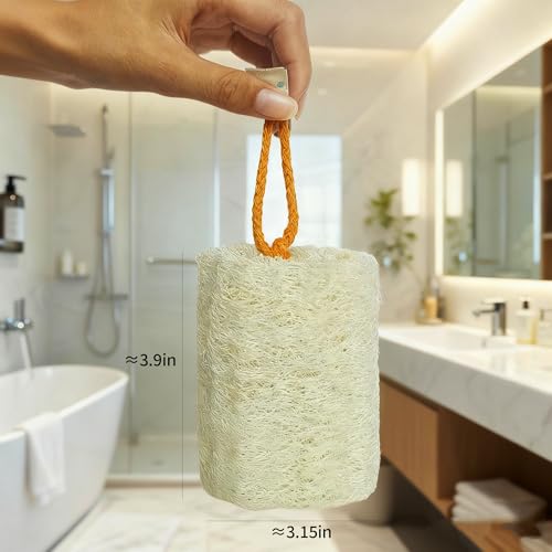 HVB Natural Loofah Exfoliating Bath Sponge - Pack of 4