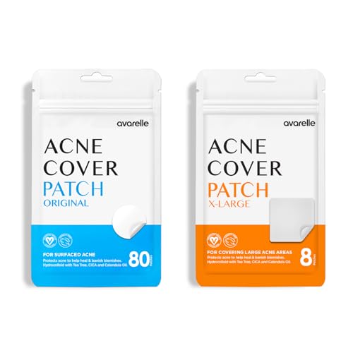 AVARELLE Hydrocolloid Acne Patch Bundle - Vegan Spot Treatment (80CT)