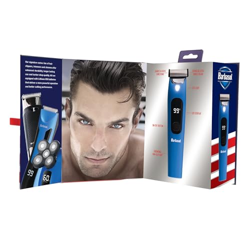 Barbasol Rechargeable Face & Body Shaver with LED Screen, Stainless Steel Blade