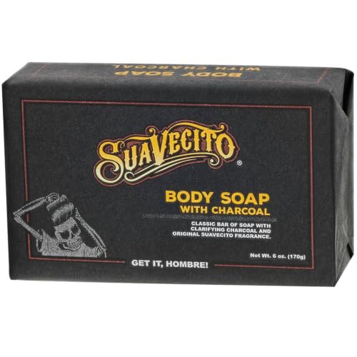 Suavecito Pomade Original Charcoal Body & Hand Soap Bars - 6 Pack (6 oz)
