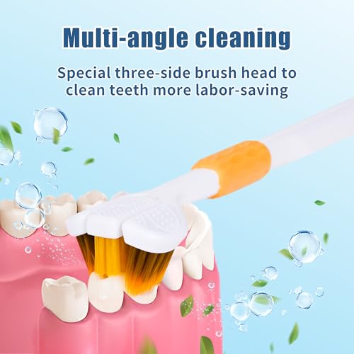3-Sided Toothbrush Set for Adults | Extra Soft & Medium Bristles