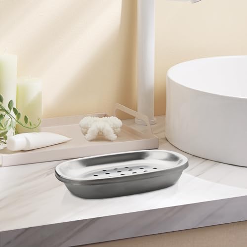 Stainless Steel Soap Dish with Double Layer Drainage - Brushed Nickel
