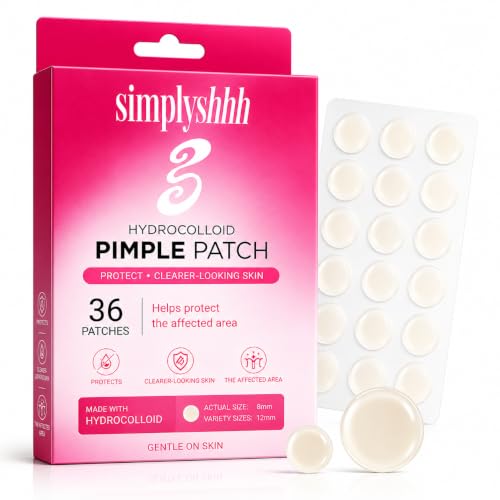 Hydrocolloid Pimple Patches for Face - 36 Count, 2 Sizes