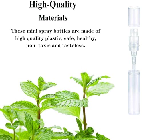 100PCS 2ml Mini Spray Bottles - Refillable Travel Perfume Atomizers