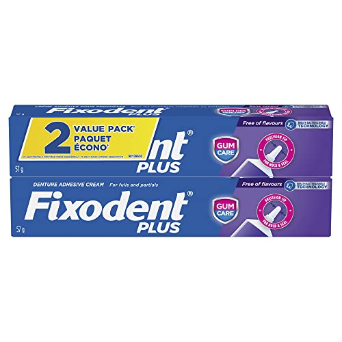Fixodent Plus Gum Care Denture Adhesive Cream, 2 oz - Pack of 2