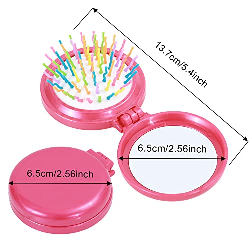 ONLYFU 18 Pcs Mini Portable Folding Travel Hair Brush with Mirror