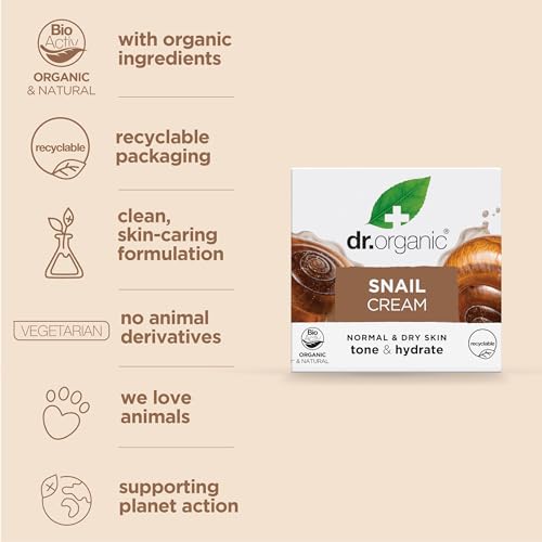 Organic Snail Gel Face Cream for Hydration & Anti-Aging - 50mL
