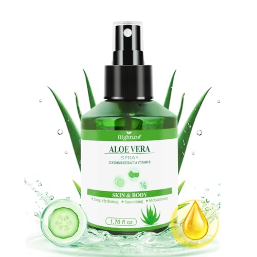 BIGHTURE Aloe Vera Facial Hydrating Spray with Cucumber & Vitamin E, 1.73 oz