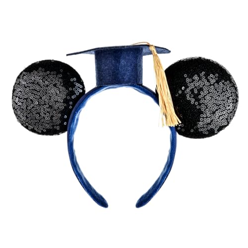 Graduation Cap Sequin Headband with Sparkling Bow - A Miaow