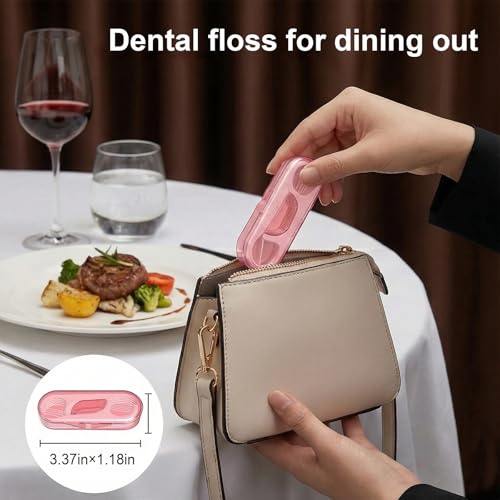 Holy Rose Portable Dental Floss Case with 120 Floss Picks