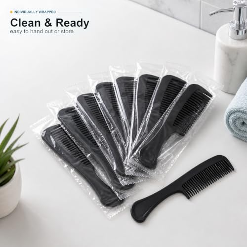 120 Disposable Black Hair Combs for Men and Women - Bulk Pack