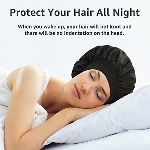 Silk Satin Hair Bonnet for Sleeping - Large Elastic Sleep Cap