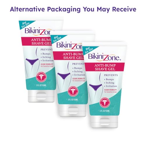 Bikini Zone Anti-Bump Shave Gel for Sensitive Skin, 5 Oz - 3 Pack